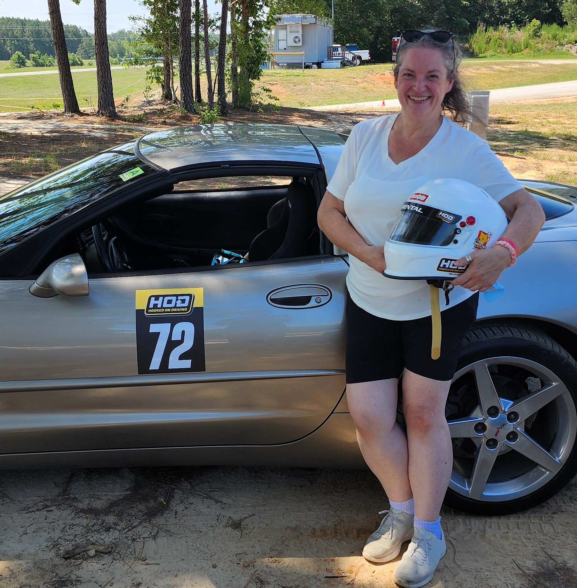 Michelle at the racetrack
